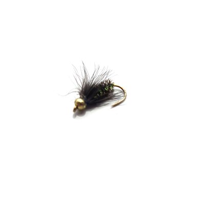 Stillwater Black & Peacock Spider Gold Bead Size 12 - 1 Dozen